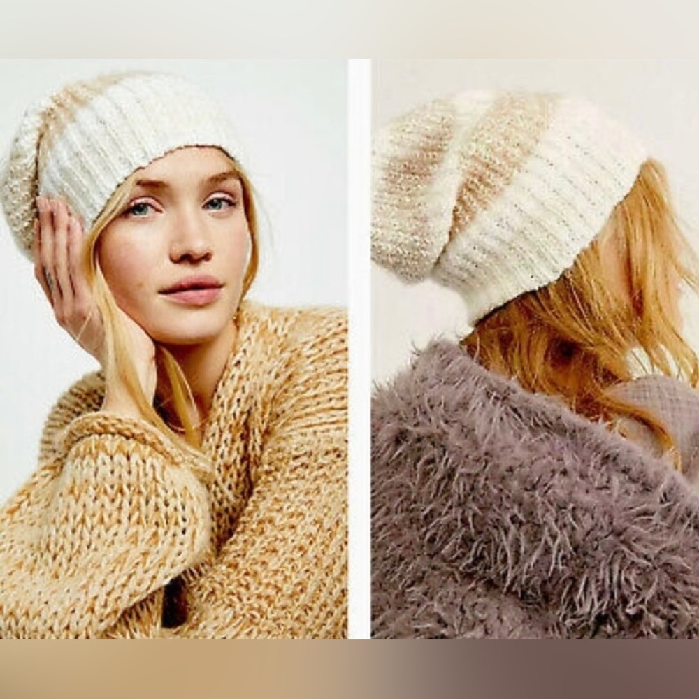 NWT Free People Cozy in Stripes Beanie